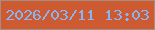 文字の大きさ：1、枠の色：a38f7f、背景の色：ce5a32、文字の色：87b4f2 無料ブログパーツのブログ時計