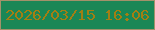 文字の大きさ：2、枠の色：a3916a、背景の色：1a8756、文字の色：a37e13 無料ブログパーツのブログ時計