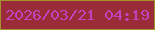 文字の大きさ：1、枠の色：a3932d、背景の色：9a2c37、文字の色：bf45bf 無料ブログパーツのブログ時計