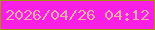 文字の大きさ：1、枠の色：a39406、背景の色：fa1fe5、文字の色：f1aba5 無料ブログパーツのブログ時計
