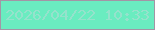 文字の大きさ：2、枠の色：a395a5、背景の色：6aecc0、文字の色：95e2cc 無料ブログパーツのブログ時計