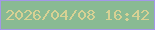 文字の大きさ：2、枠の色：a397e8、背景の色：89ba93、文字の色：d7d194 無料ブログパーツのブログ時計