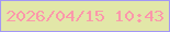 文字の大きさ：4、枠の色：a397f6、背景の色：e2e7a8、文字の色：fb98ab 無料ブログパーツのブログ時計