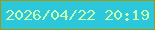 文字の大きさ：1、枠の色：a3980b、背景の色：2dc7dc、文字の色：c4fdb0 無料ブログパーツのブログ時計
