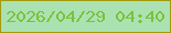 文字の大きさ：4、枠の色：a39b0c、背景の色：ace2b2、文字の色：78c33b 無料ブログパーツのブログ時計