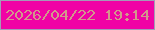 文字の大きさ：4、枠の色：a39bb7、背景の色：f003a5、文字の色：d1998b 無料ブログパーツのブログ時計