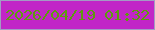 文字の大きさ：3、枠の色：a39bc4、背景の色：c126c7、文字の色：5e9b0f 無料ブログパーツのブログ時計