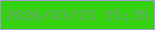 文字の大きさ：4、枠の色：a39dd3、背景の色：35d30f、文字の色：6aa777 無料ブログパーツのブログ時計