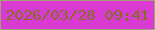 文字の大きさ：2、枠の色：a3a177、背景の色：d93ad1、文字の色：846e25 無料ブログパーツのブログ時計