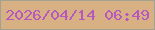 文字の大きさ：5、枠の色：a3a190、背景の色：d7b183、文字の色：b758be 無料ブログパーツのブログ時計