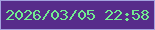 文字の大きさ：1、枠の色：a3a1de、背景の色：572b8a、文字の色：72eb91 無料ブログパーツのブログ時計