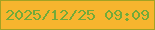 文字の大きさ：4、枠の色：a3a223、背景の色：f7b52e、文字の色：73aa39 無料ブログパーツのブログ時計