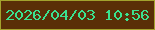 文字の大きさ：2、枠の色：a3a22d、背景の色：5a2e07、文字の色：3ae28f 無料ブログパーツのブログ時計