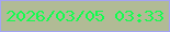 文字の大きさ：3、枠の色：a3a3f4、背景の色：b1bb95、文字の色：11fe4e 無料ブログパーツのブログ時計