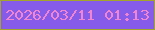 文字の大きさ：3、枠の色：a3a52a、背景の色：875bea、文字の色：f285d0 無料ブログパーツのブログ時計