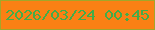 文字の大きさ：3、枠の色：a3a62a、背景の色：fb8014、文字の色：43ac49 無料ブログパーツのブログ時計