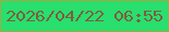 文字の大きさ：2、枠の色：a3aa3c、背景の色：28df6f、文字の色：7d5f3b 無料ブログパーツのブログ時計