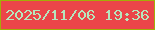 文字の大きさ：1、枠の色：a3ad07、背景の色：eb4549、文字の色：b6e7be 無料ブログパーツのブログ時計