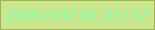 文字の大きさ：3、枠の色：a3af57、背景の色：cbe78d、文字の色：84feb3 無料ブログパーツのブログ時計