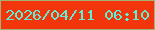 文字の大きさ：1、枠の色：a3b172、背景の色：f2350b、文字の色：5fedd4 無料ブログパーツのブログ時計