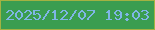 文字の大きさ：5、枠の色：a3b242、背景の色：3a9d50、文字の色：7fb6e6 無料ブログパーツのブログ時計