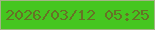 文字の大きさ：3、枠の色：a3b486、背景の色：45c620、文字の色：667226 無料ブログパーツのブログ時計