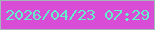 文字の大きさ：5、枠の色：a3b9b9、背景の色：d94dd6、文字の色：63efca 無料ブログパーツのブログ時計