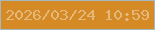 文字の大きさ：1、枠の色：a3b9bd、背景の色：d68a26、文字の色：e2b97b 無料ブログパーツのブログ時計