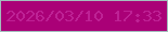 文字の大きさ：5、枠の色：a3bdbd、背景の色：aa0077、文字の色：be2295 無料ブログパーツのブログ時計