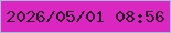 文字の大きさ：5、枠の色：a3bed4、背景の色：dc26c1、文字の色：2a1524 無料ブログパーツのブログ時計