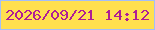 文字の大きさ：2、枠の色：a3bef9、背景の色：ffe04f、文字の色：af1e95 無料ブログパーツのブログ時計