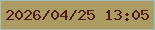 文字の大きさ：1、枠の色：a3bfba、背景の色：ac9b62、文字の色：511c1f 無料ブログパーツのブログ時計
