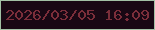 文字の大きさ：5、枠の色：a3c1a5、背景の色：190814、文字の色：7b2e3a 無料ブログパーツのブログ時計