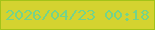 文字の大きさ：1、枠の色：a3c319、背景の色：d4d330、文字の色：75d38a 無料ブログパーツのブログ時計