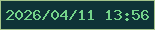 文字の大きさ：5、枠の色：a3c48a、背景の色：0f3437、文字の色：74d58a 無料ブログパーツのブログ時計