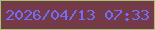 文字の大きさ：5、枠の色：a3c56f、背景の色：743a48、文字の色：746cf7 無料ブログパーツのブログ時計