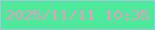文字の大きさ：5、枠の色：a3c6df、背景の色：4ee99a、文字の色：e69bc0 無料ブログパーツのブログ時計