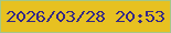 文字の大きさ：1、枠の色：a3c787、背景の色：e7c121、文字の色：342886 無料ブログパーツのブログ時計