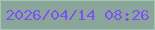 文字の大きさ：2、枠の色：a3c7b0、背景の色：8aa599、文字の色：7c52f3 無料ブログパーツのブログ時計