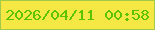 文字の大きさ：4、枠の色：a3c949、背景の色：f6e844、文字の色：5cc302 無料ブログパーツのブログ時計
