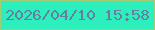 文字の大きさ：1、枠の色：a3cd74、背景の色：2cefbd、文字の色：63809e 無料ブログパーツのブログ時計