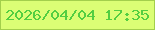 文字の大きさ：4、枠の色：a3cf4c、背景の色：dbfe75、文字の色：53ce41 無料ブログパーツのブログ時計