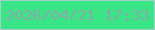 文字の大きさ：3、枠の色：a3cfcb、背景の色：3ae585、文字の色：8ba9ab 無料ブログパーツのブログ時計