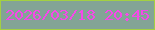 文字の大きさ：5、枠の色：a3d042、背景の色：83a496、文字の色：f648e9 無料ブログパーツのブログ時計