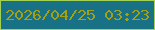 文字の大きさ：2、枠の色：a3d152、背景の色：197185、文字の色：a4a014 無料ブログパーツのブログ時計