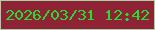 文字の大きさ：2、枠の色：a3d2a9、背景の色：902236、文字の色：26dc30 無料ブログパーツのブログ時計