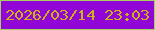 文字の大きさ：4、枠の色：a3d35d、背景の色：9105d7、文字の色：cab415 無料ブログパーツのブログ時計