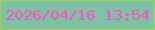 文字の大きさ：2、枠の色：a3d44c、背景の色：7dc1a7、文字の色：fe50c0 無料ブログパーツのブログ時計