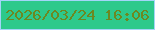 文字の大きさ：2、枠の色：a3d5f8、背景の色：2dc98b、文字の色：6c8820 無料ブログパーツのブログ時計