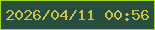 文字の大きさ：1、枠の色：a3d722、背景の色：274e3f、文字の色：cac24a 無料ブログパーツのブログ時計